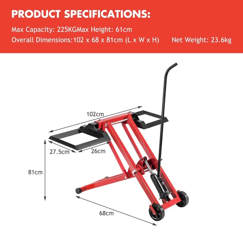 Eletriclife Hydraulic Lawnmower Lift Jack for Tractors and Zero Turn Riding Lawn Mowers