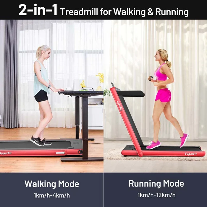 Eletriclife 2-in-1 Electric Folding Treadmill with Dual Display and Smart App Control