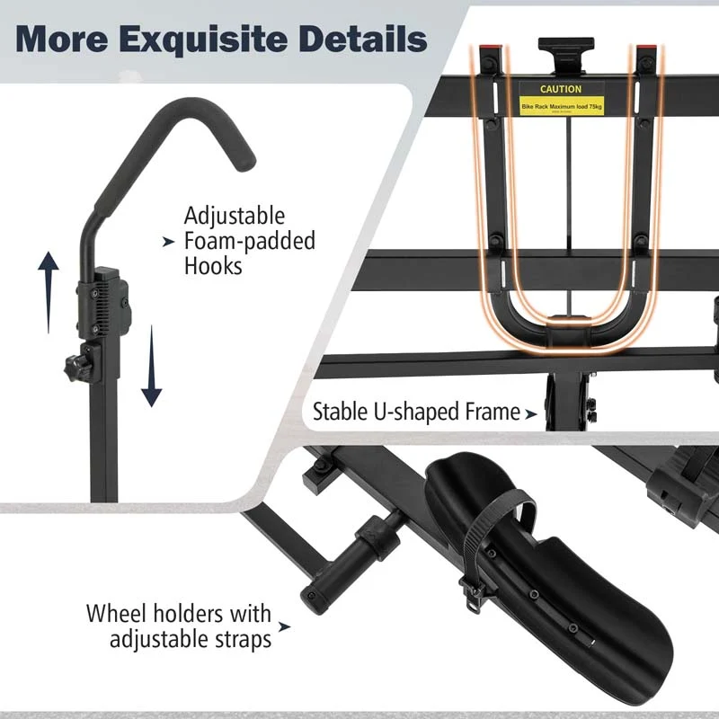 Eletriclife 2 Inch Hitch Mount Bike Rack 2-Bike Platform Style Carrier with Tilt-able Design