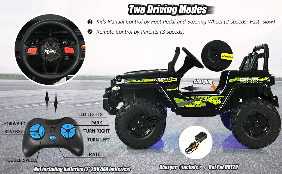 Eletriclife 12V Kids Ride-on Jeep Car with 2.4G Remote Control