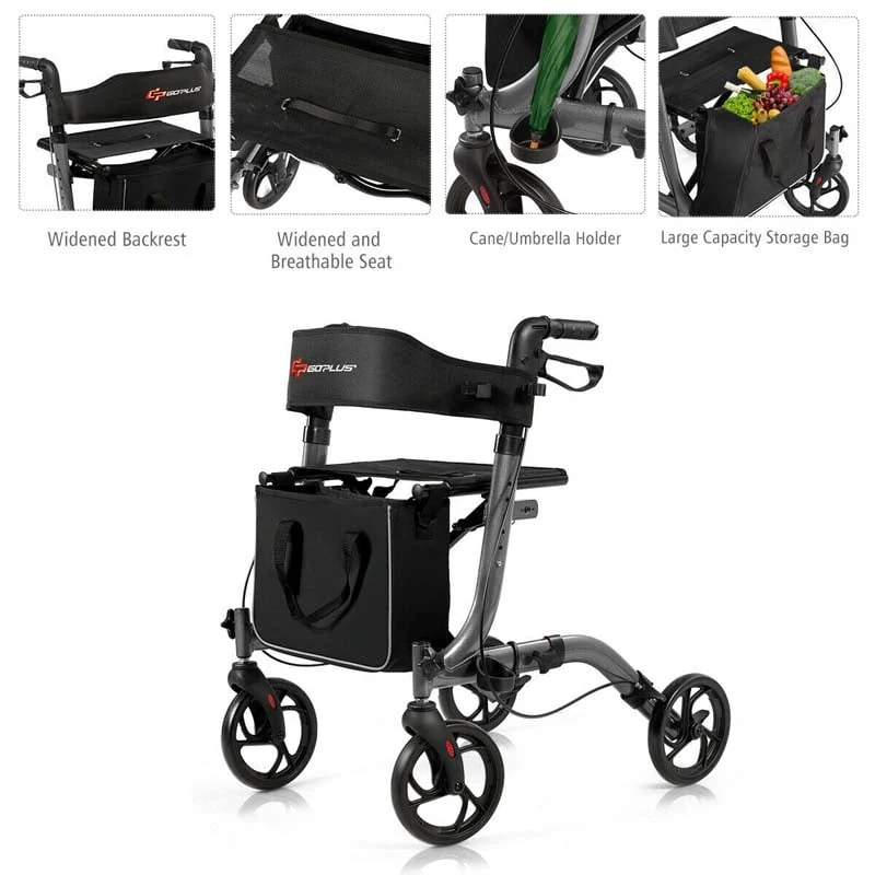 Eletriclife Folding Aluminum Rollator Lightweight Medical Walker