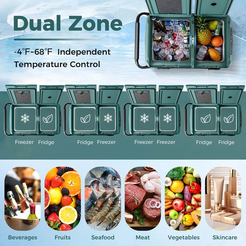 Eletriclife Dual Zone 12V Car Refrigerator for Vehicles Camping Travel