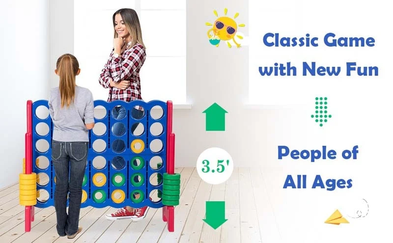 Eletriclife Jumbo 4-to-Score Giant Game Set with 42 Jumbo Rings and Quick-Release Slider
