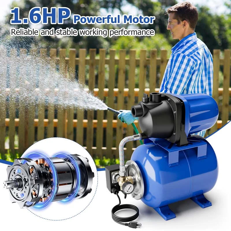 Eletriclife 1200 W Garden Water Pump Shallow Well Pressurized Irrigation