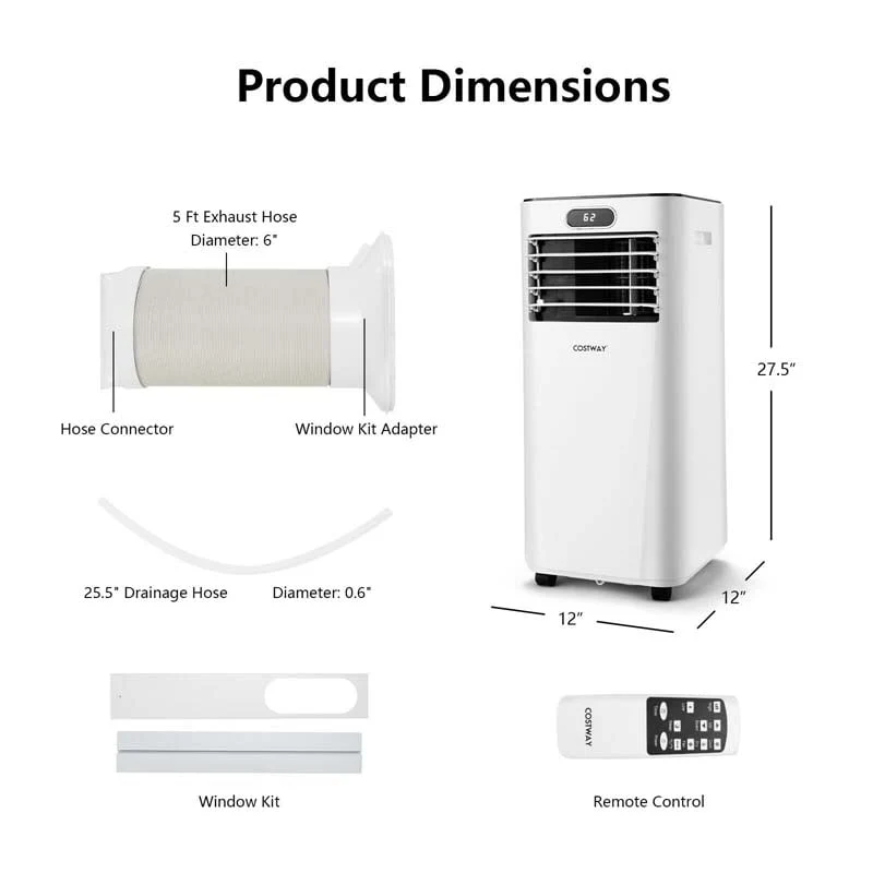 Eletriclife 10000 BTU Portable Air Conditioner with Remote Control