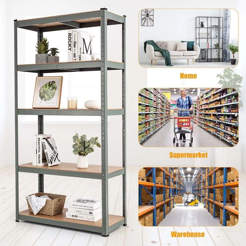 Eletriclife 36 x 72 Inch Adjustable 5-Layer 2000 lbs Capacity Storage Shelf Gray