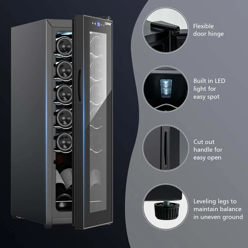 Eletriclife 12 Bottle Compressor Wine Cooler Refrigerator