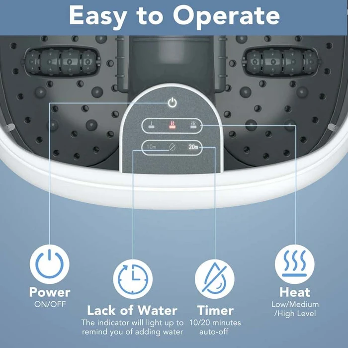 Eletriclife Steam Foot Spa Massager With 3-Level Heating Temperature