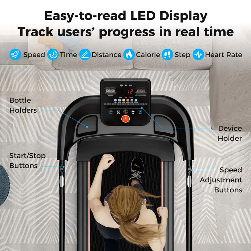 Eletriclife 2.5 HP Walking Treadmill with Long Handrails for Seniors