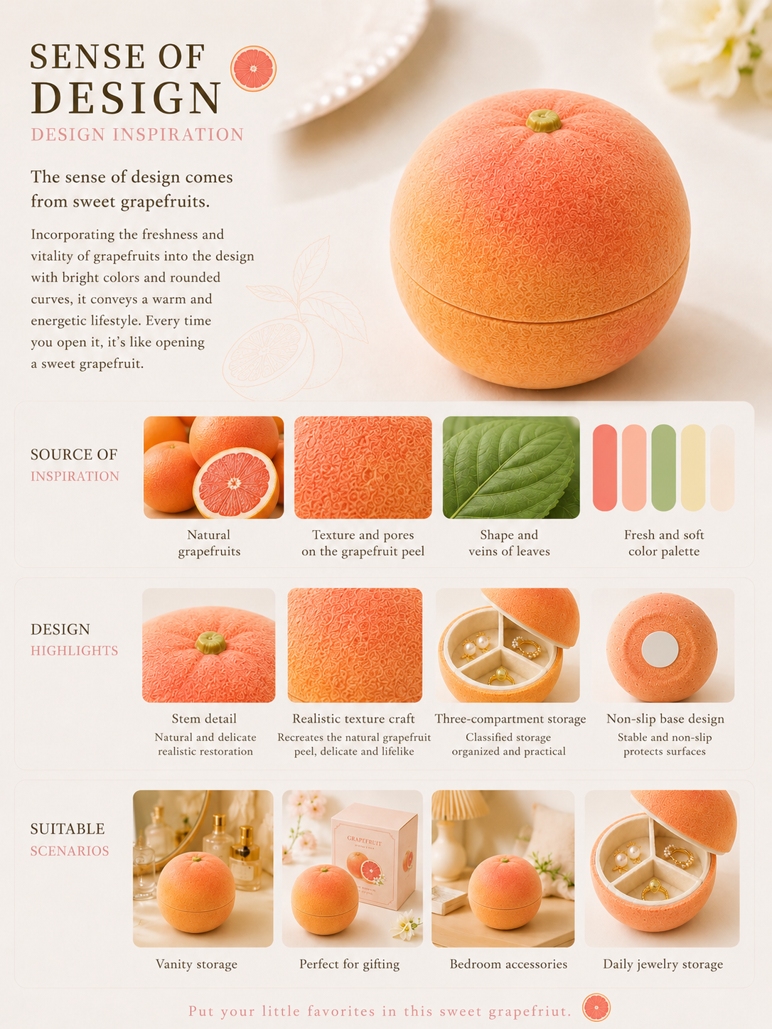 Grapefruit Jewelry Box