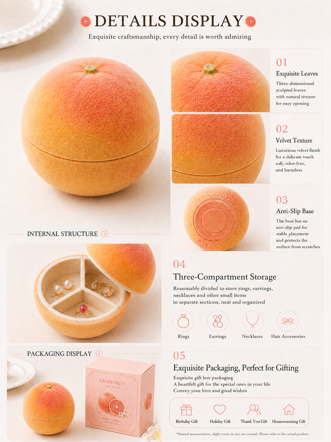 Grapefruit Jewelry Box
