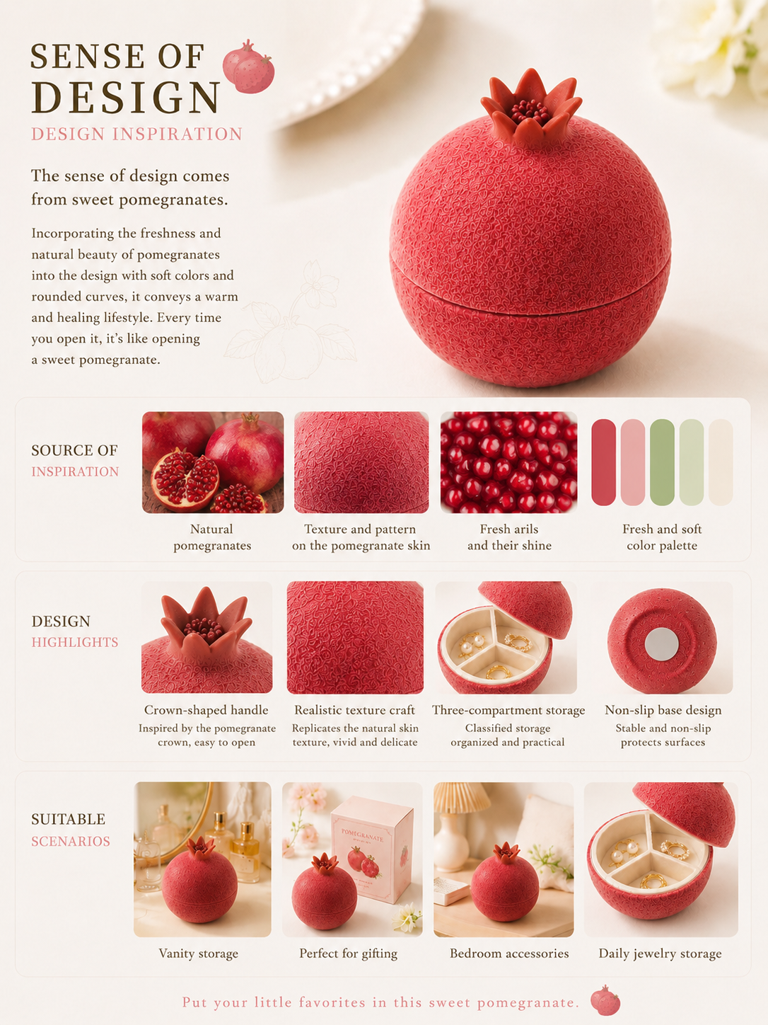 Red Pomegranate Jewelry Box