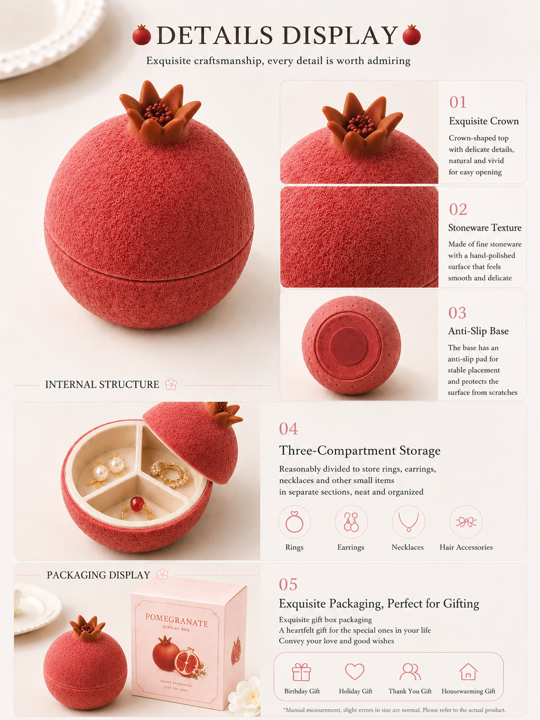 Red Pomegranate Jewelry Box
