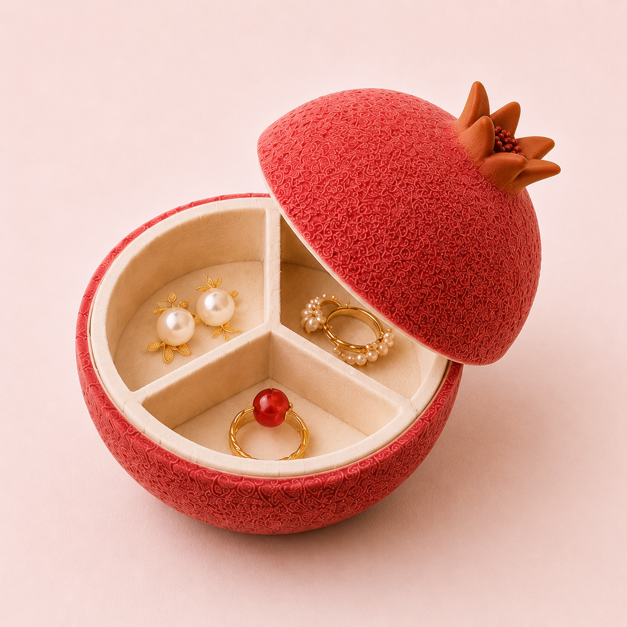 Red Pomegranate Jewelry Box