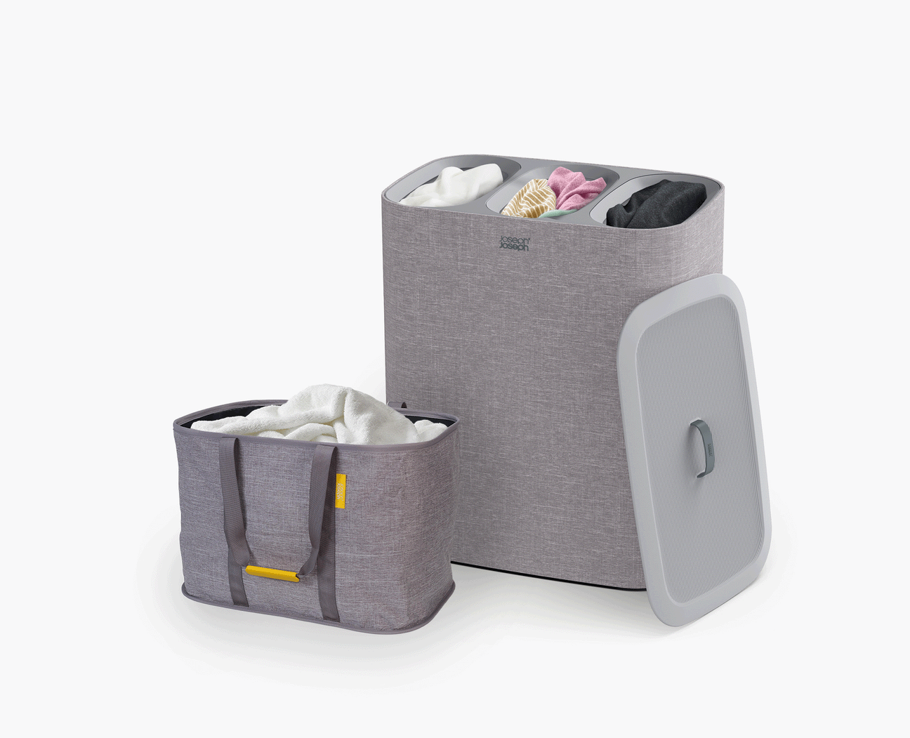 90L 3-Compartment Laundry Basket