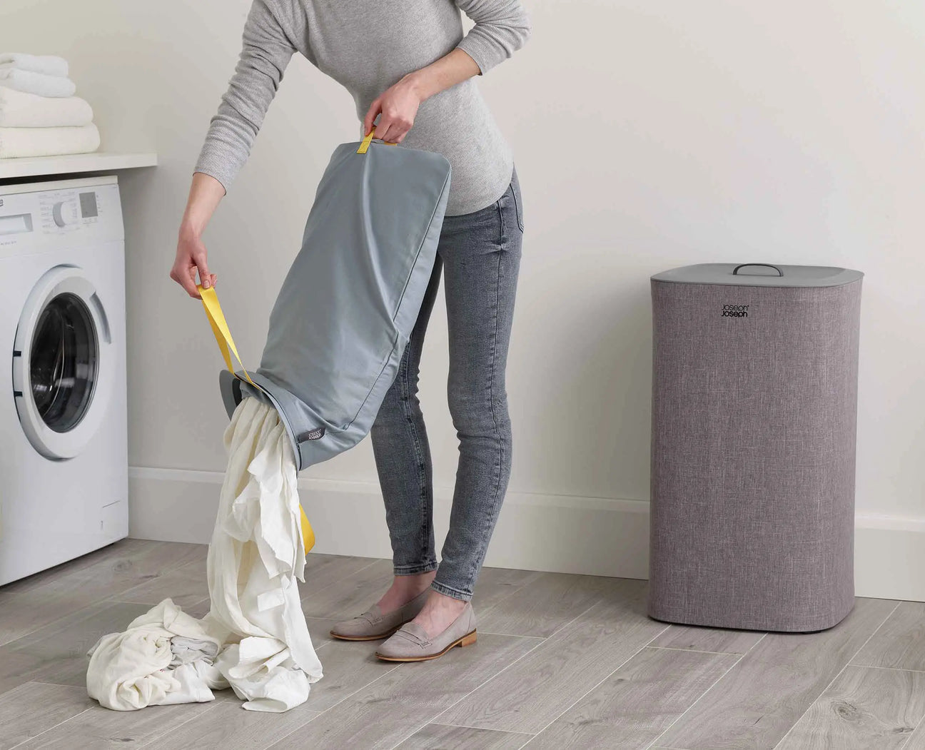 90L 3-Compartment Laundry Basket
