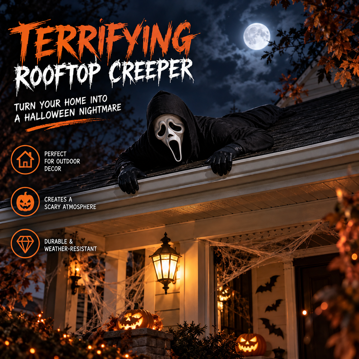 Creepy Rooftop Crawler Halloween Prop - 4