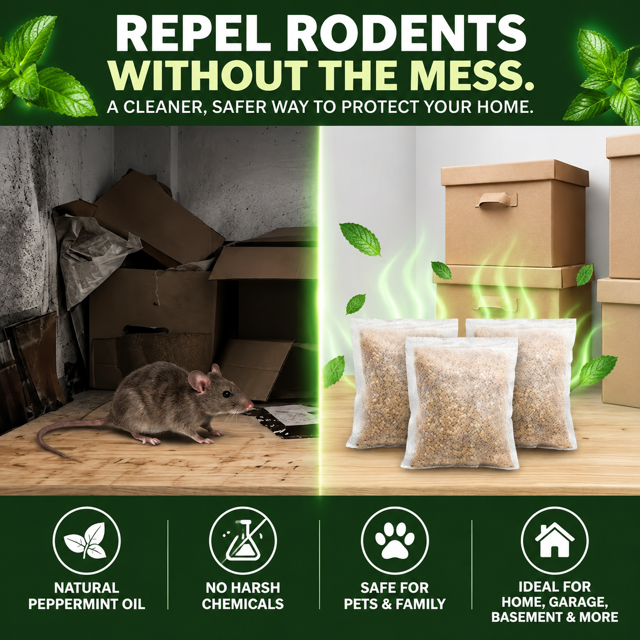 Plant-Based Mouse Repellent Pouches – 10 Pack - 6