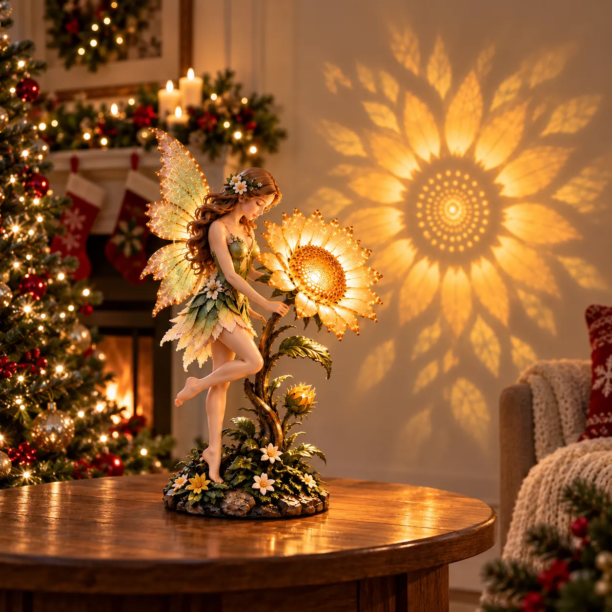 Recommended stable tabletop placement for the sunflower fairy projection lamp