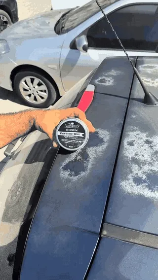 Ceramic wax application demonstration on automotive paint