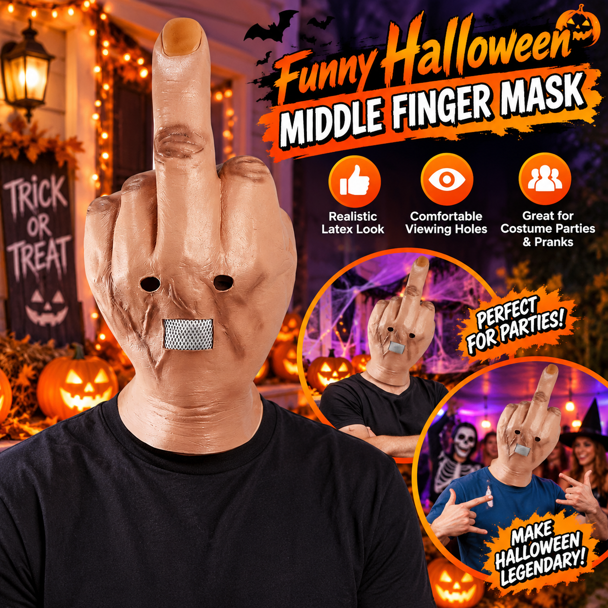Funny Middle Finger Halloween Mask - 2