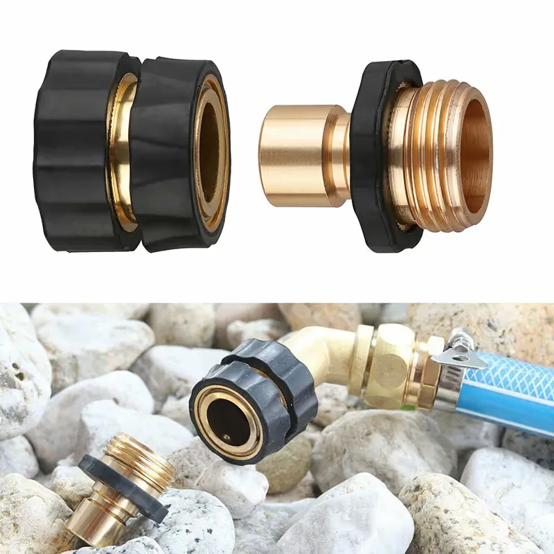 Garden hose quick connector used for multiple outdoor jobs