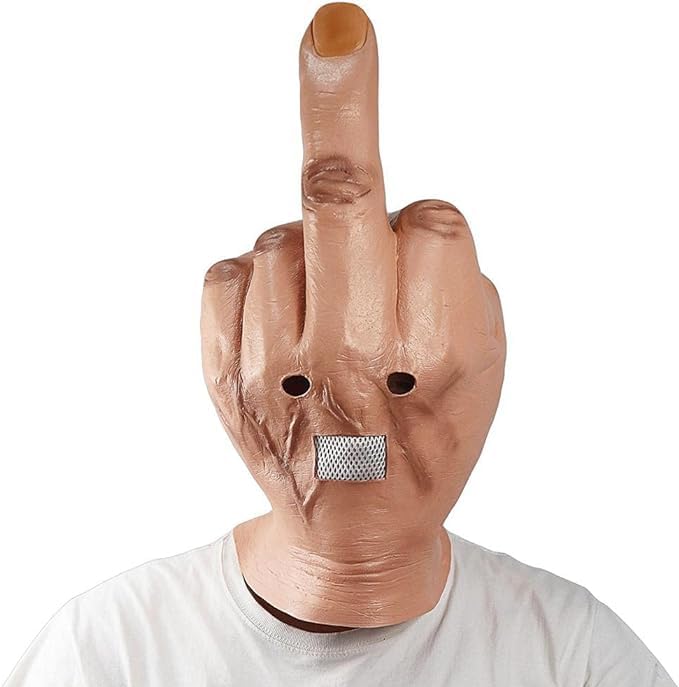 Funny Middle Finger Halloween Mask