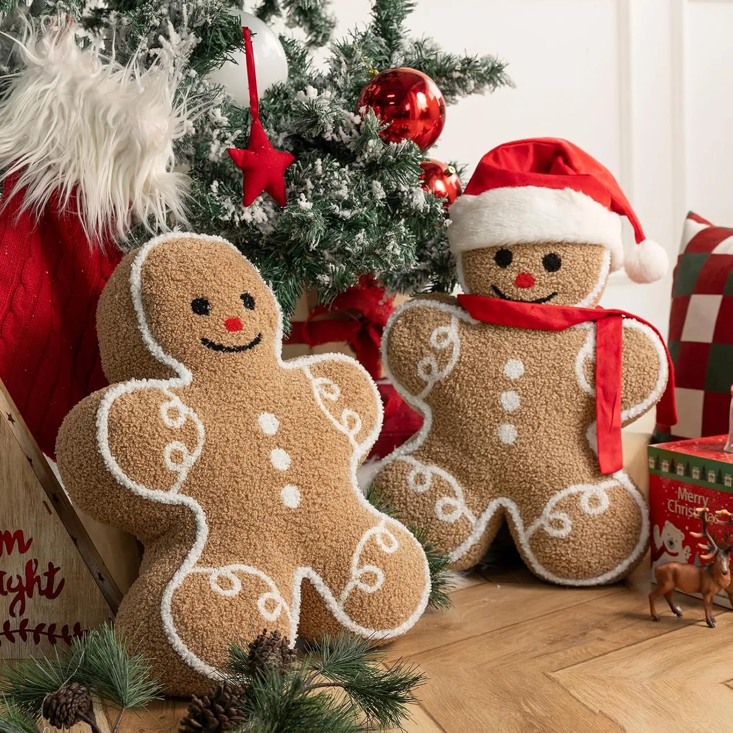 Christmas Gingerbread Man Pillow – 17.7 in