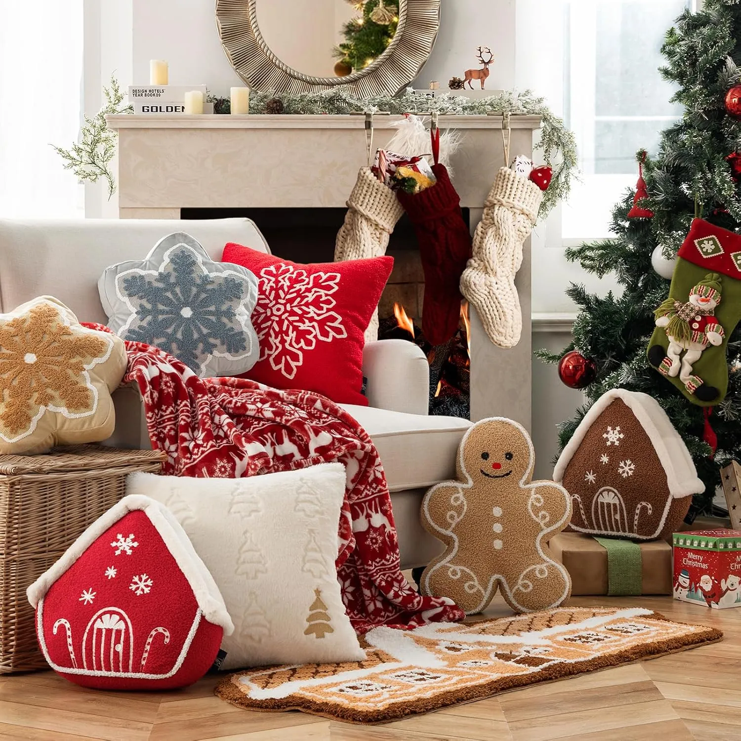 Christmas Gingerbread Man Pillow – 17.7 in