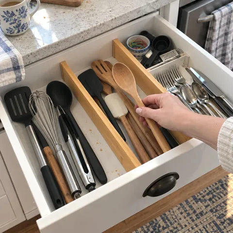 Organized kitchen utensil drawer