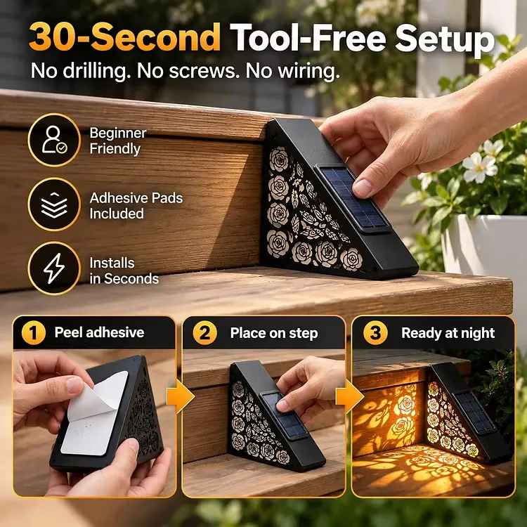 Christmas Glow Hollow-Out Solar Step Light