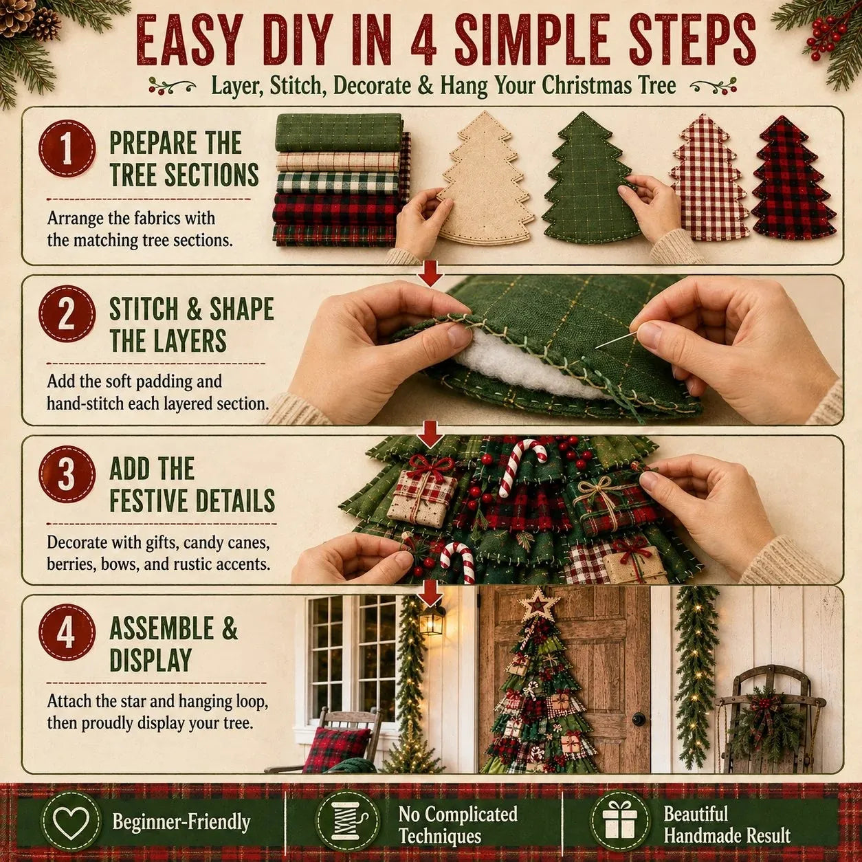 Make Your Own Oversized Patchwork Christmas Tree Door Hanging Kit