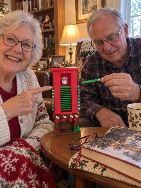 Grandparents sharing the daily Santa chimney countdown