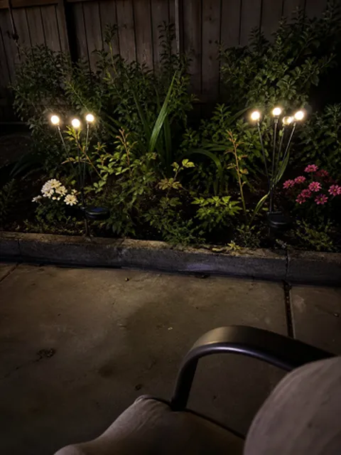 Solar garden lights creating a cozy border
