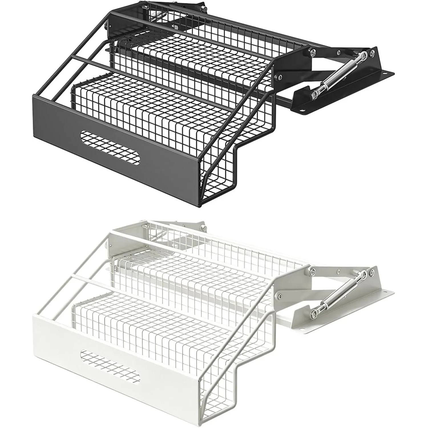 Black and white color options for the pull-down rack