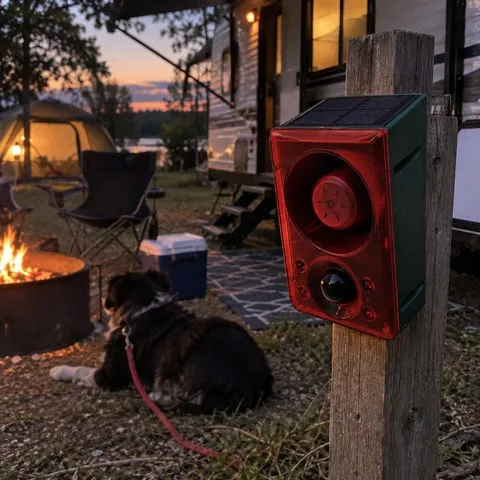 Solar-Bewegungsmelder mit Alarm und Tierabwehr für draußen – Produktabbildung