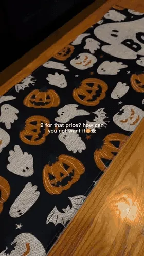 Halloween kitchen mat product video showing the flexible printed surface