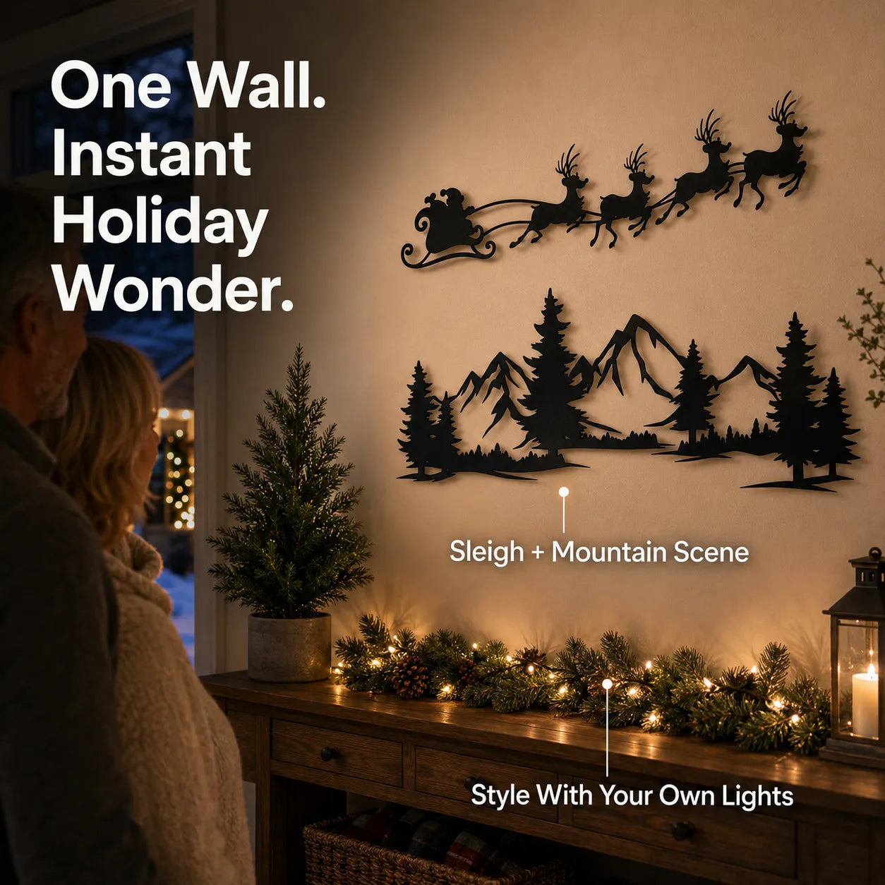 Christmas Eve Metal Wall Art Duo