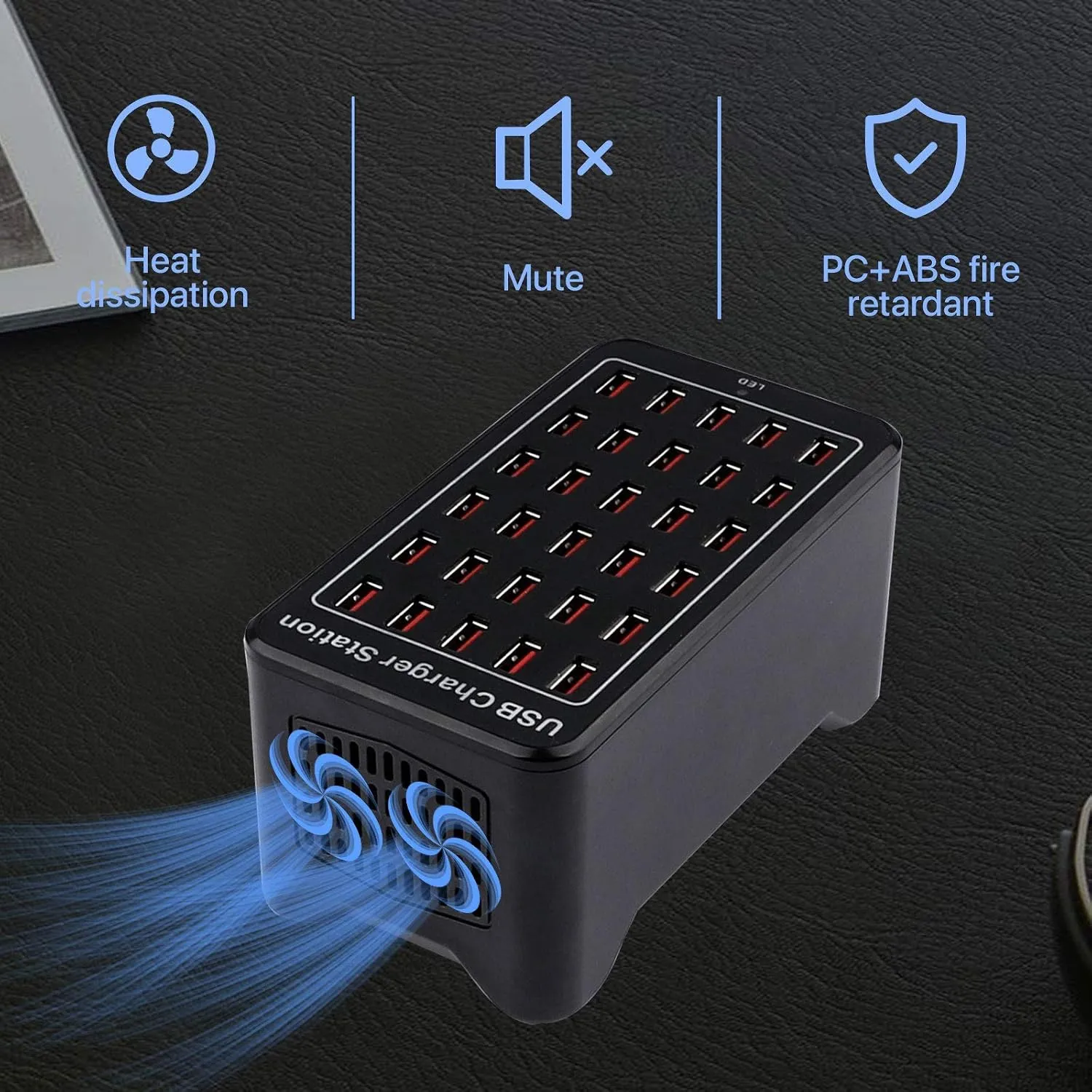 Vented black charging station housing and construction details