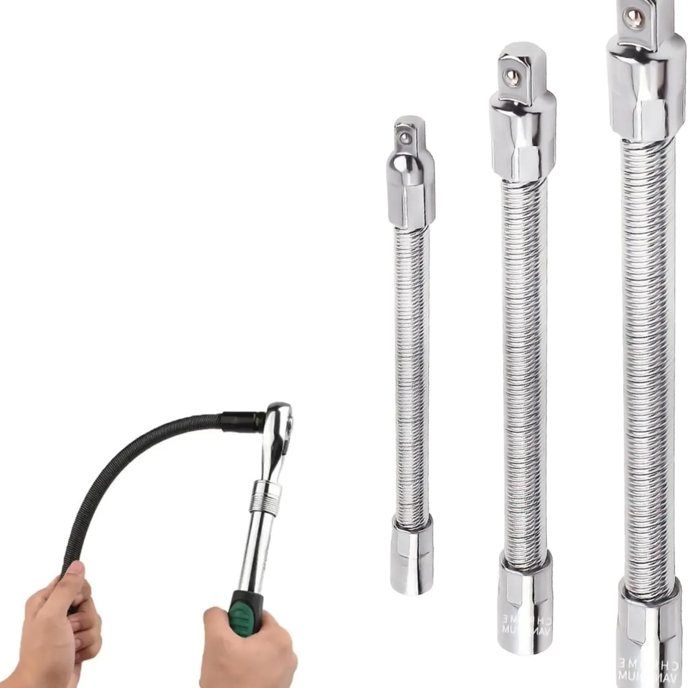 Flexible socket extension drive-size options
