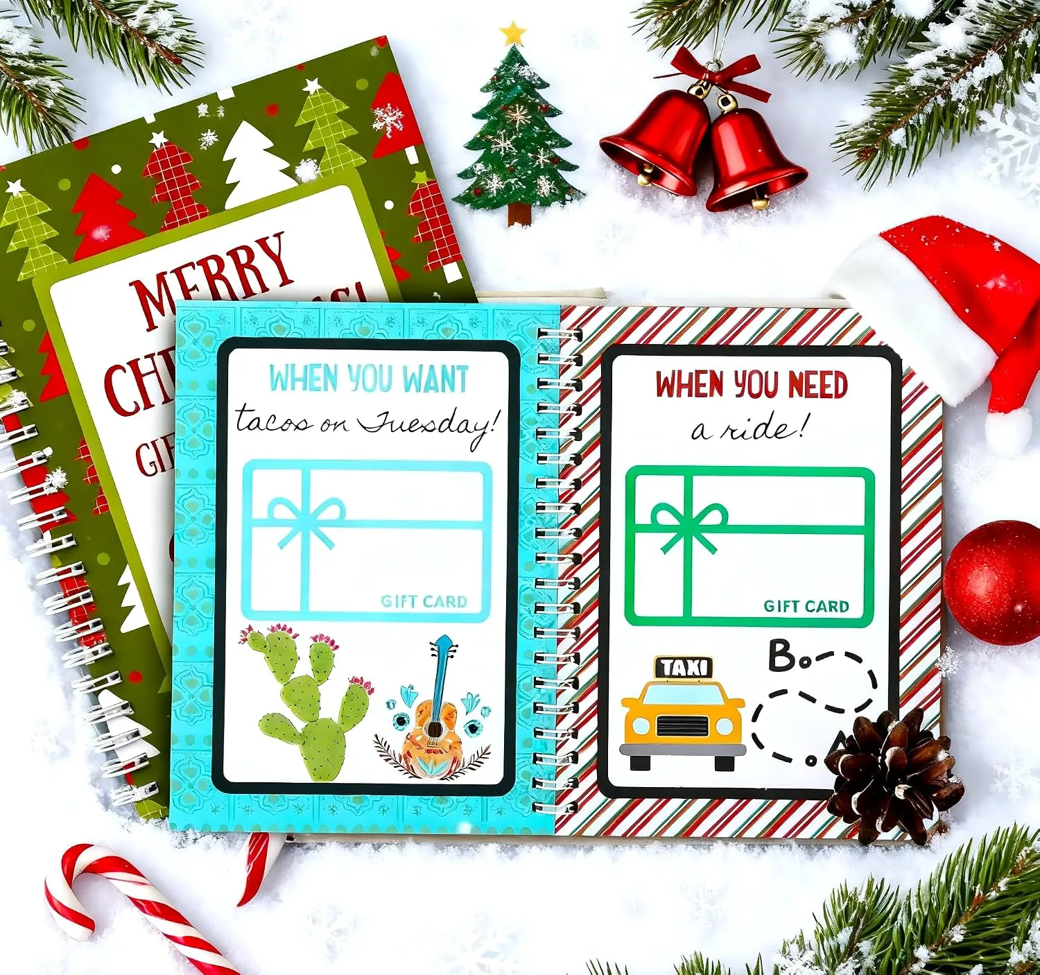 Inside pages ready for gift cards and notes