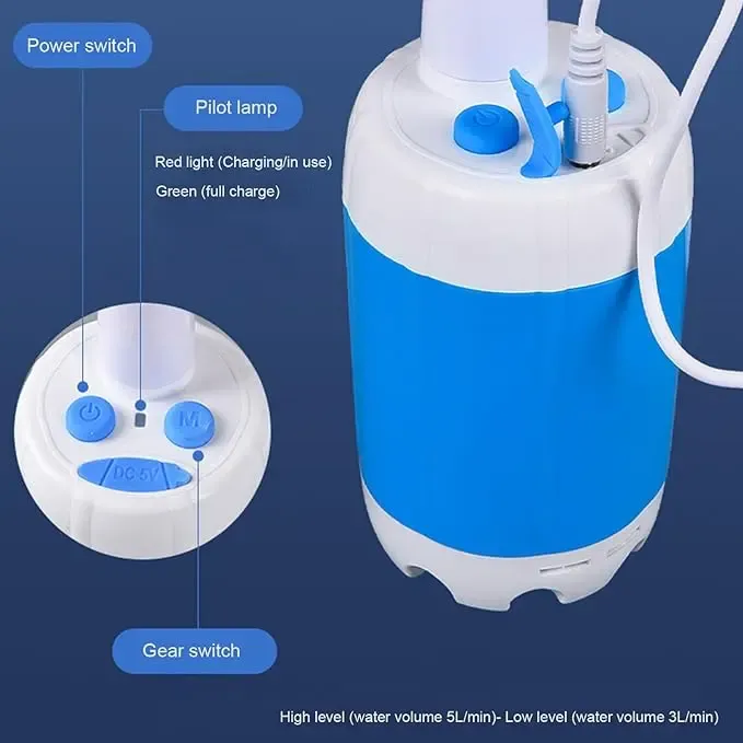 Product Introduction of Portable shower, handheld electric shower, outdoor shower equipment for camping and hiking, pet cleaning, car washing, camping equipment, camping supplies, travel accessories, apartment shower tools 4