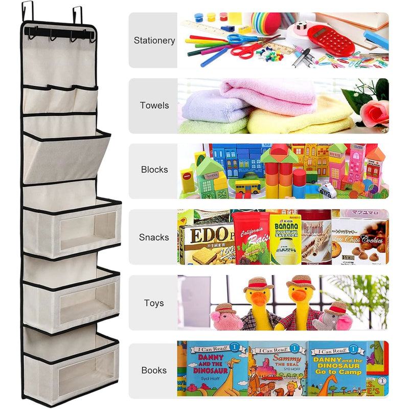 Examples of items that can be organized in the hanging pockets