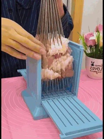 Kebab maker demonstration from prep to finished skewers