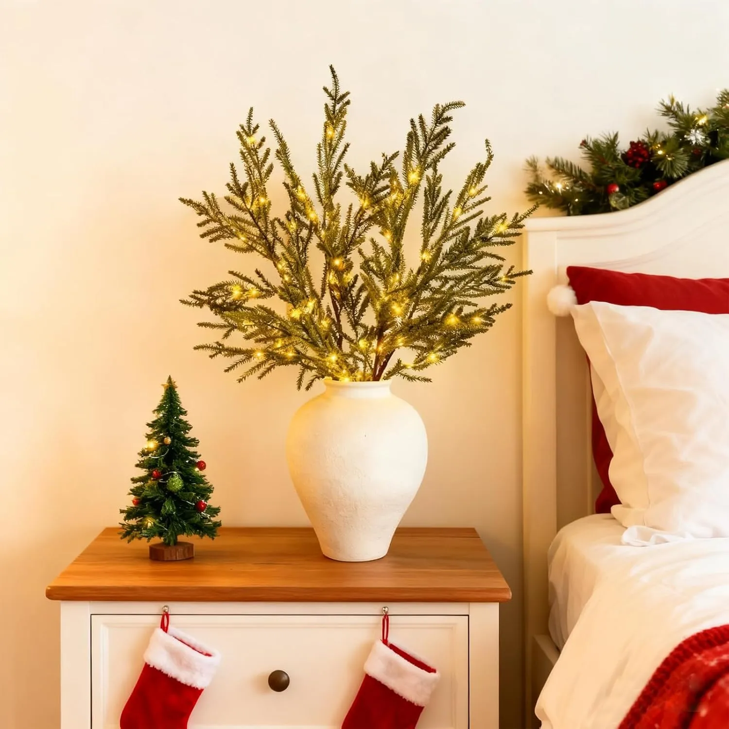 Belyste Norfolkfurugrener – DIY-sett med julegrønt – 3