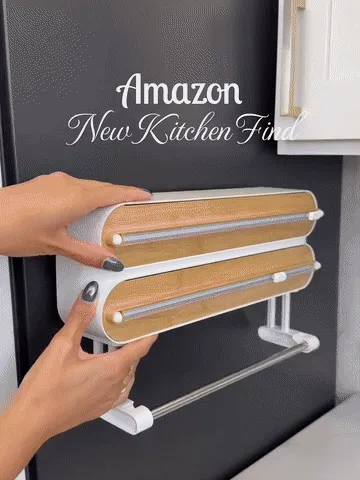 Demonstration of loading rolls, sliding the cutters, and using the paper towel holder