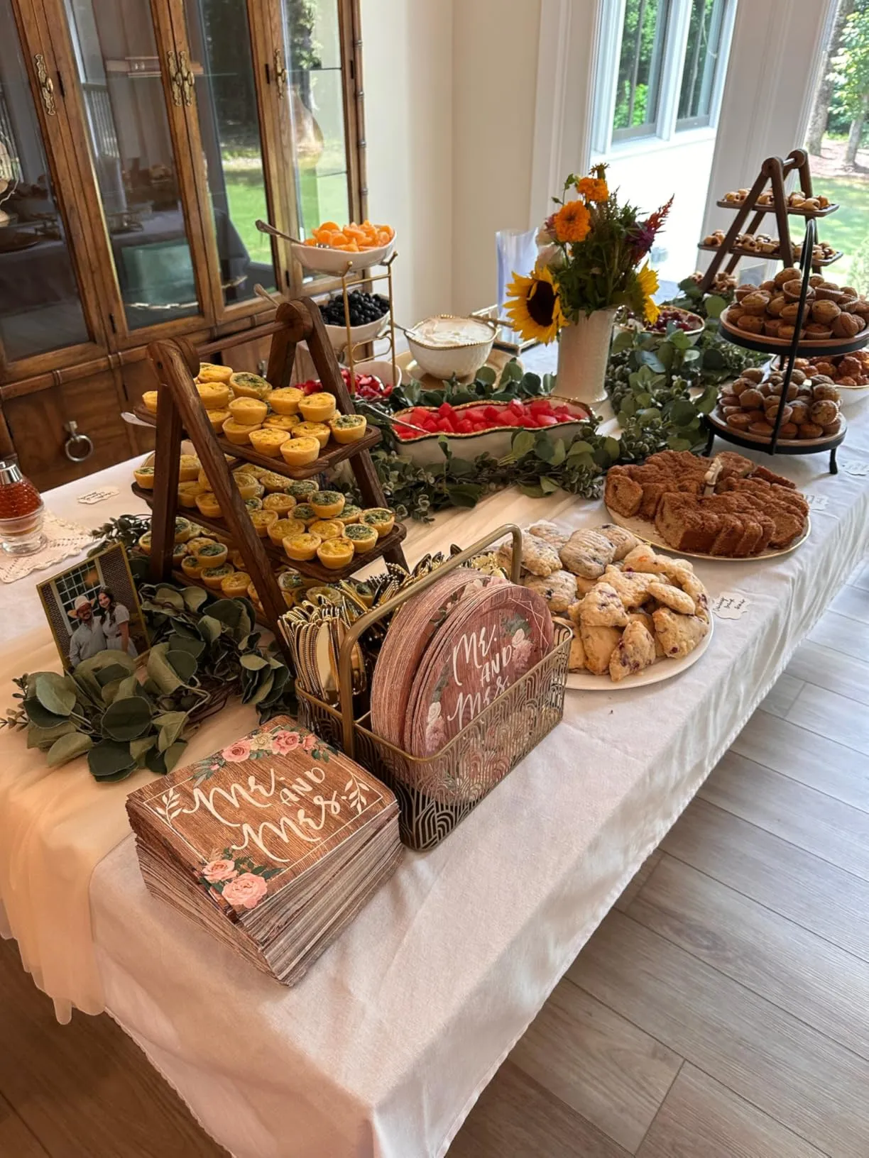 Beautiful on table for wedding shower