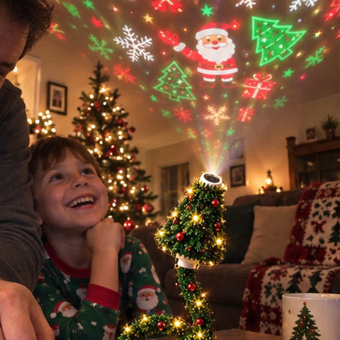 Weihnachtsbaum-Projektorlicht – USB-Nachtlicht mit über 6 Festtagsmustern – Produktabbildung