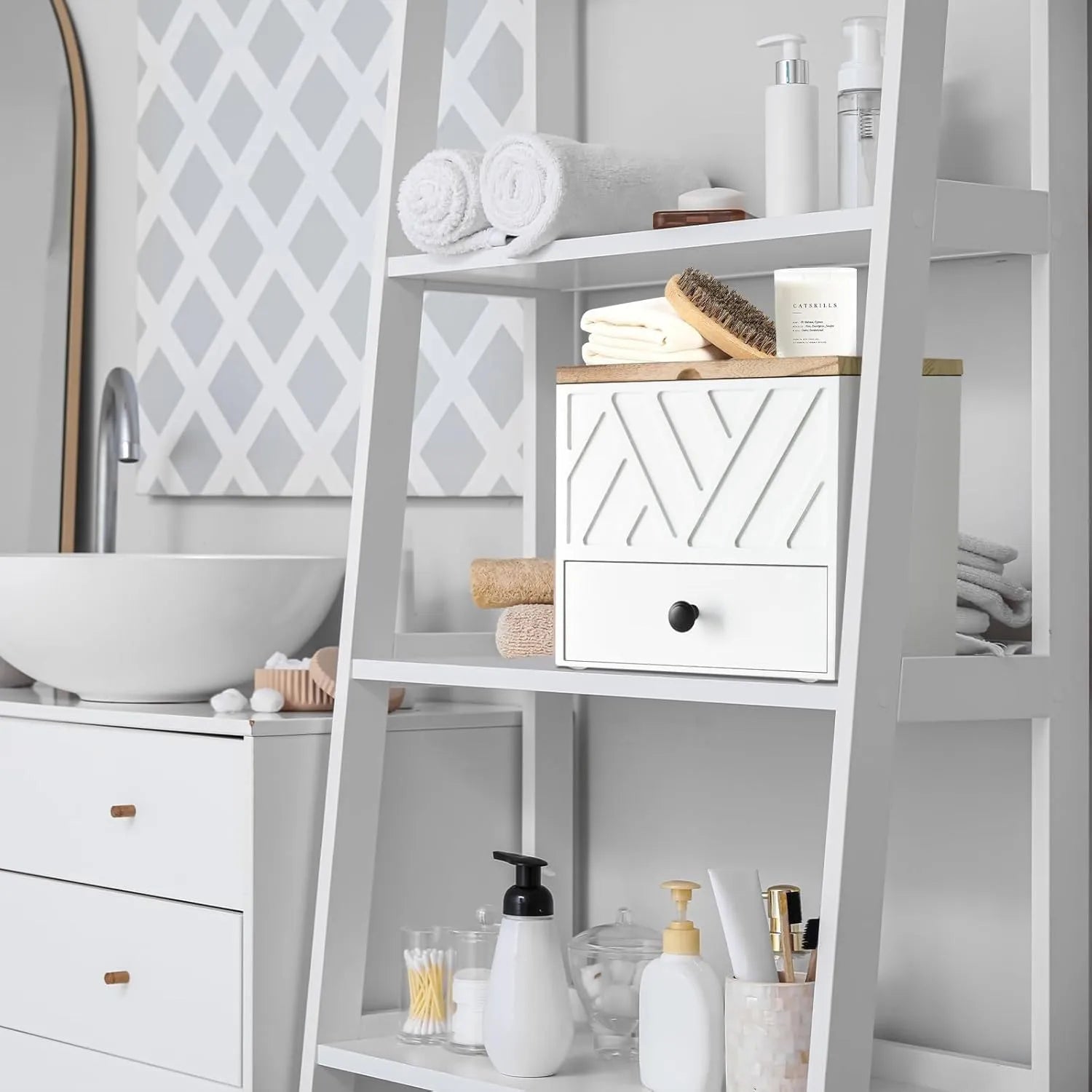 Two-Tier Wooden Bathroom Organizer