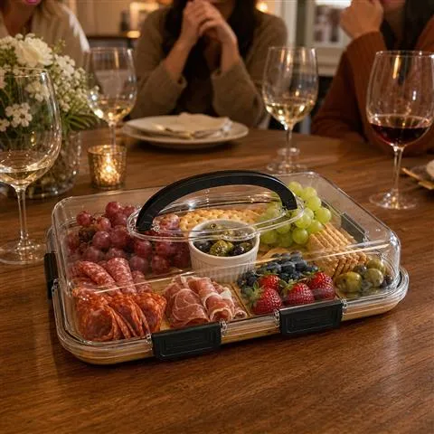 Customer-style housewarming photo of the fully assembled serving board